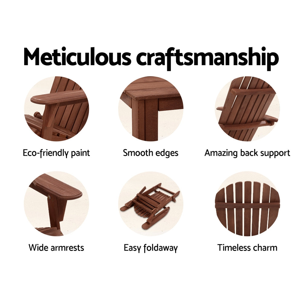 Hampton Adirondack Chair – Brown – 88 cm