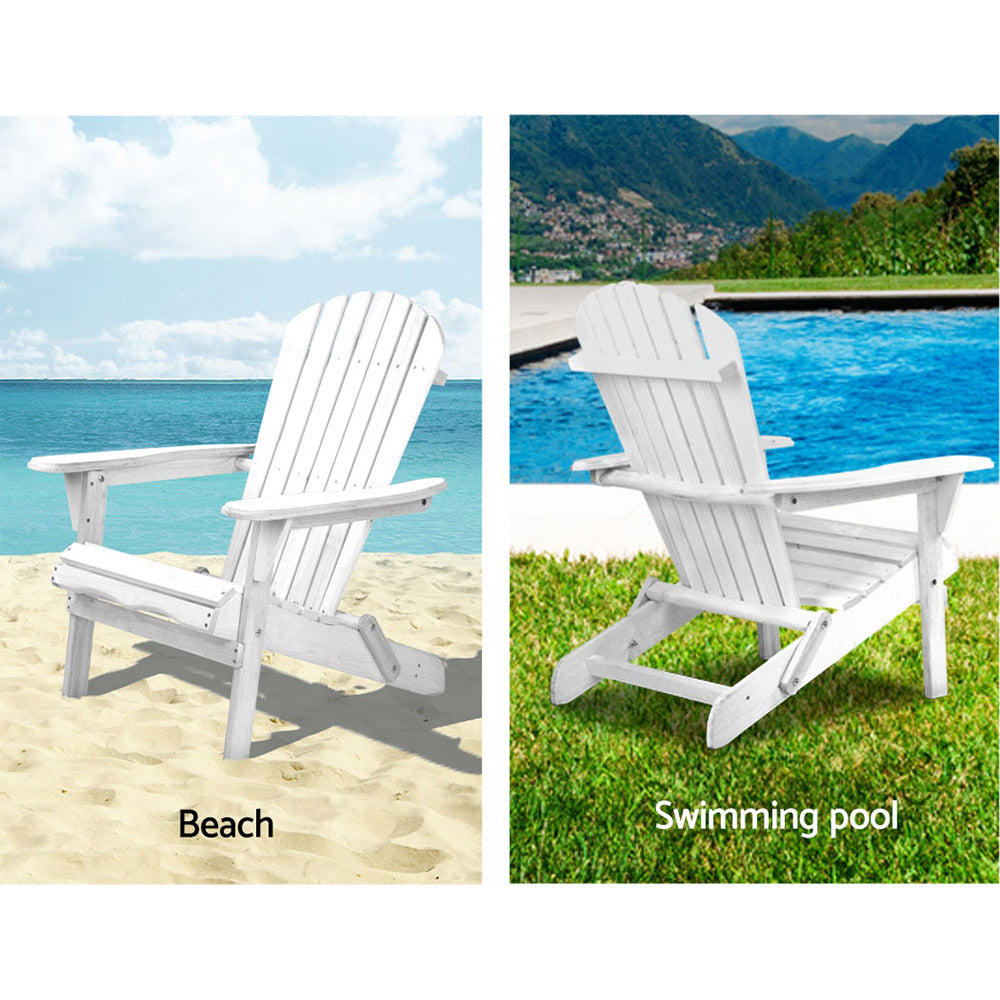Nara Foldable Beach Chair – White