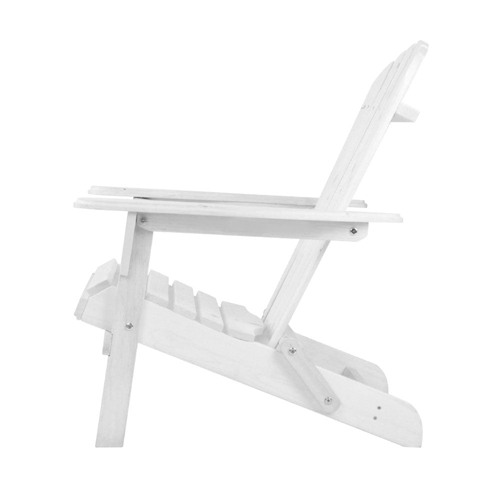 Linden Adirondack Chair & Table Set – White – 3 Piece