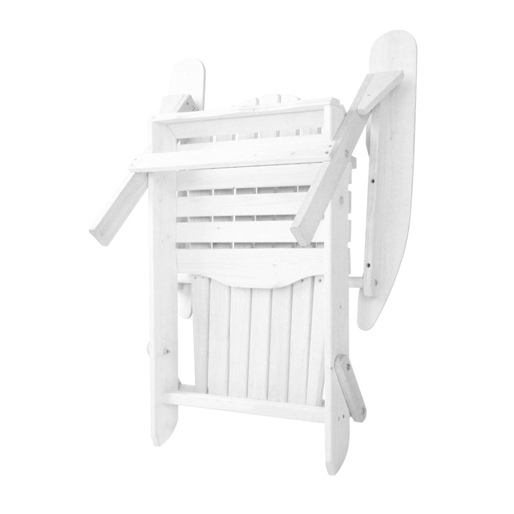 Linden Adirondack Chair & Table Set – White – 3 Piece