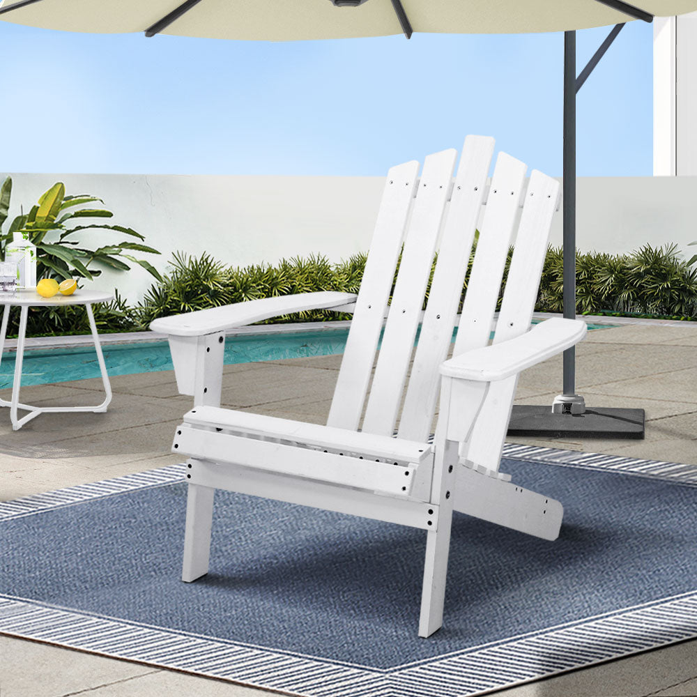 Adirondack Outdoor Chairs Wooden Beach Chair Patio Furniture Garden White
