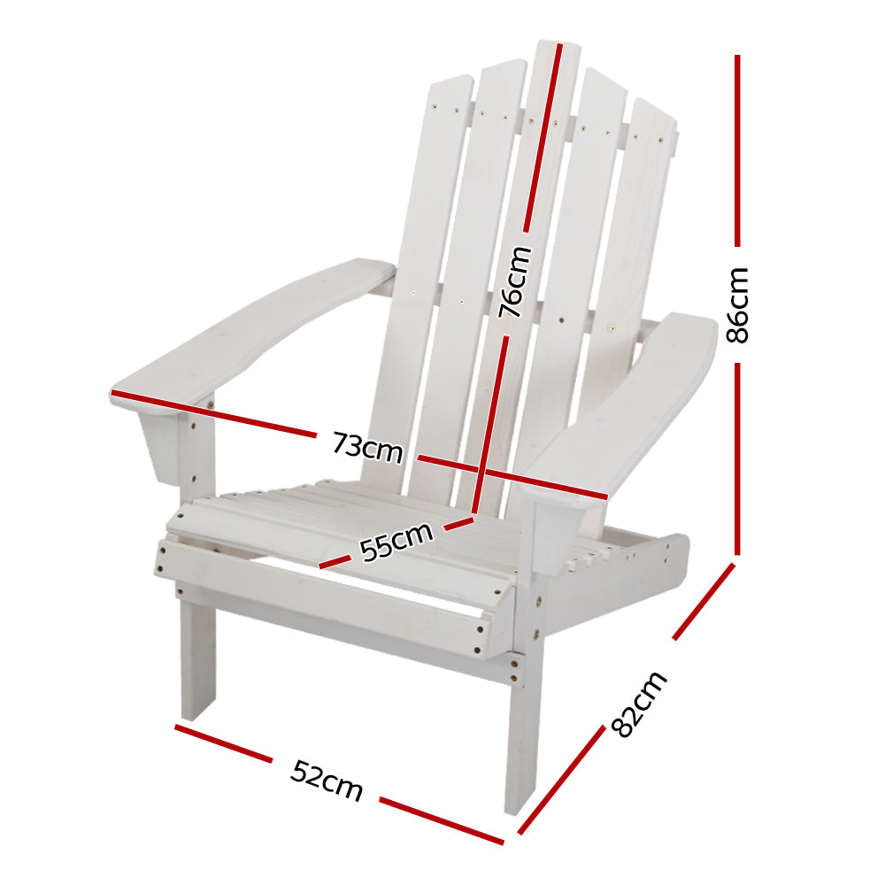 Hudson Adirondack Chair – White – Single