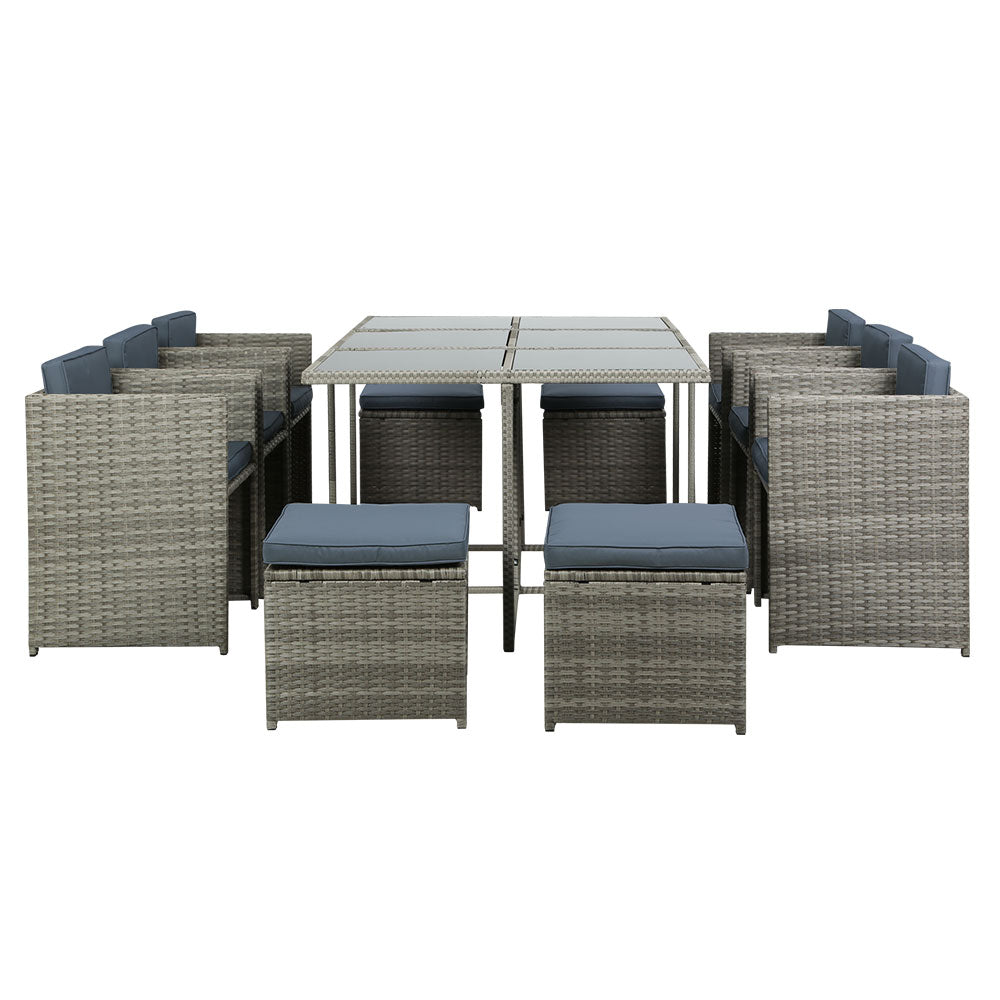 Avalon Outdoor Dining Set – Grey – 11 Piece