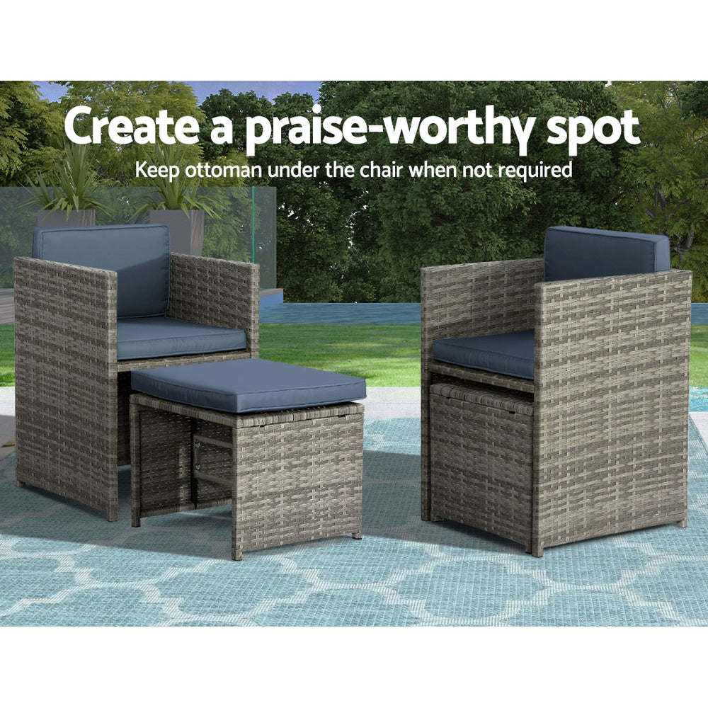 Avalon Outdoor Dining Set – Grey – 11 Piece