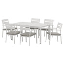 7-Piece Outdoor Dining Set – Aluminium Table & Chairs, White
