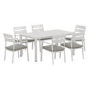 7-Piece Outdoor Dining Set – Aluminium Table & Chairs, White
