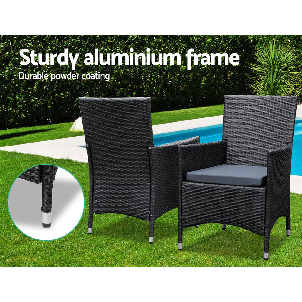 Riviera Outdoor Dining Set – Black – 9 Piece