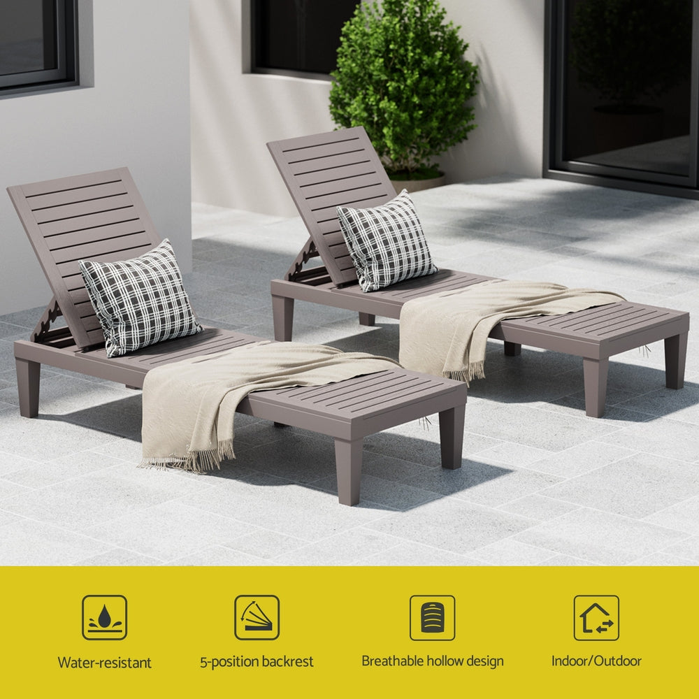 Capri Adjustable Recliner Sun Lounger – Brown – 190 cm