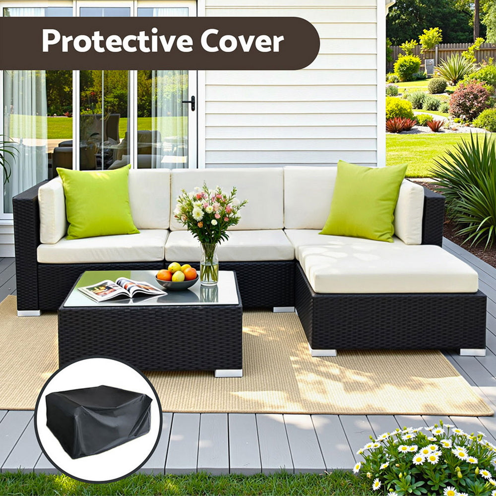Arlo Outdoor Sofa Set – Black – 5 Piece