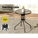 3-Piece Bistro Table & Chair Set – Stackable Outdoor Set, Black
