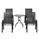 5-Piece Outdoor Bistro Table & Chair Set – Stackable, Black