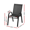 2-Piece Stackable Lounge Dining Chairs – Outdoor, Black