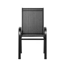 2-Piece Stackable Lounge Dining Chairs – Outdoor, Black