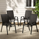 4-Piece Stackable Patio Chairs – Outdoor Dining, Black