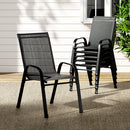 6-Piece Stackable Lounge Dining Chairs – Outdoor, Black