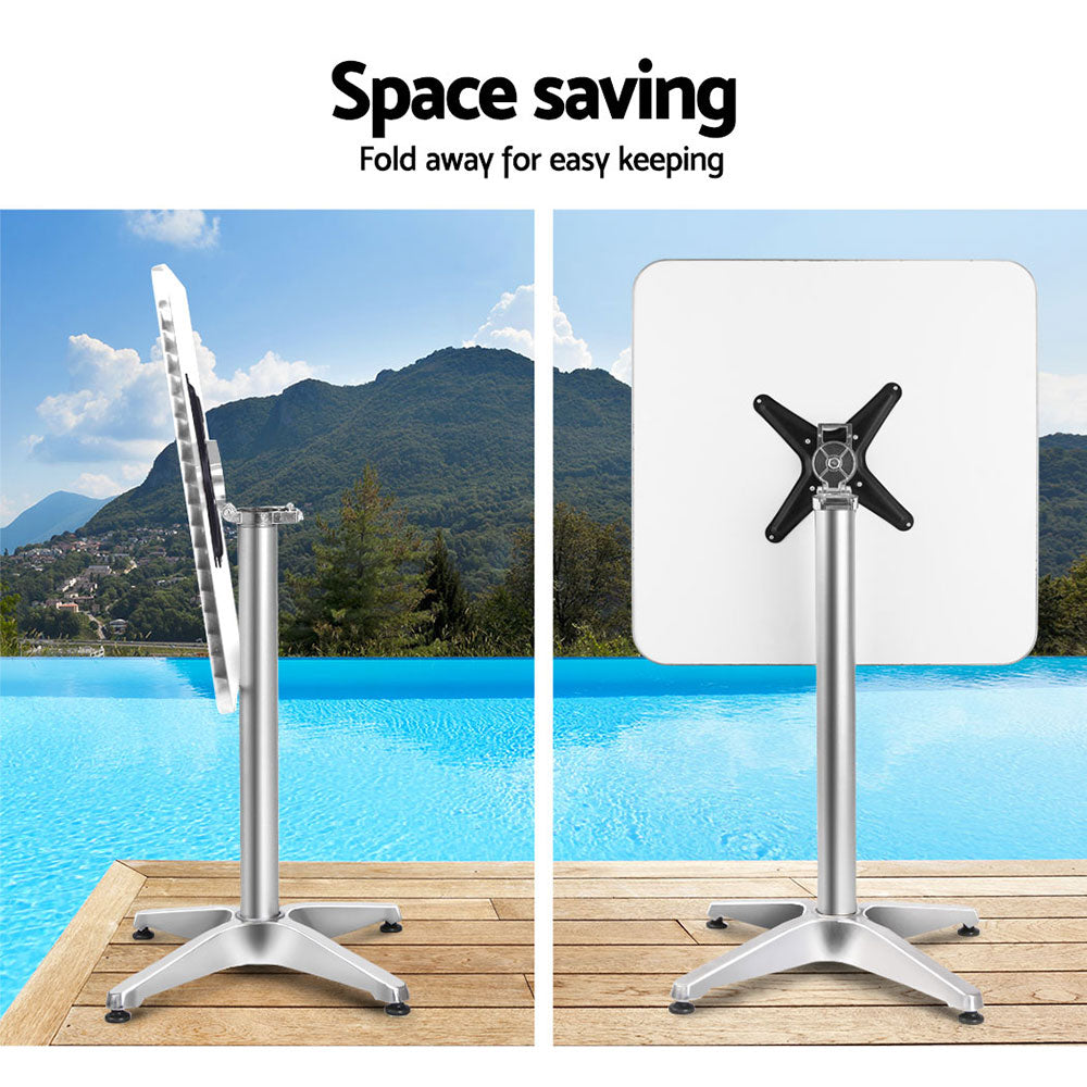 Nexus Adjustable Bar Table – Silver – 60 cm