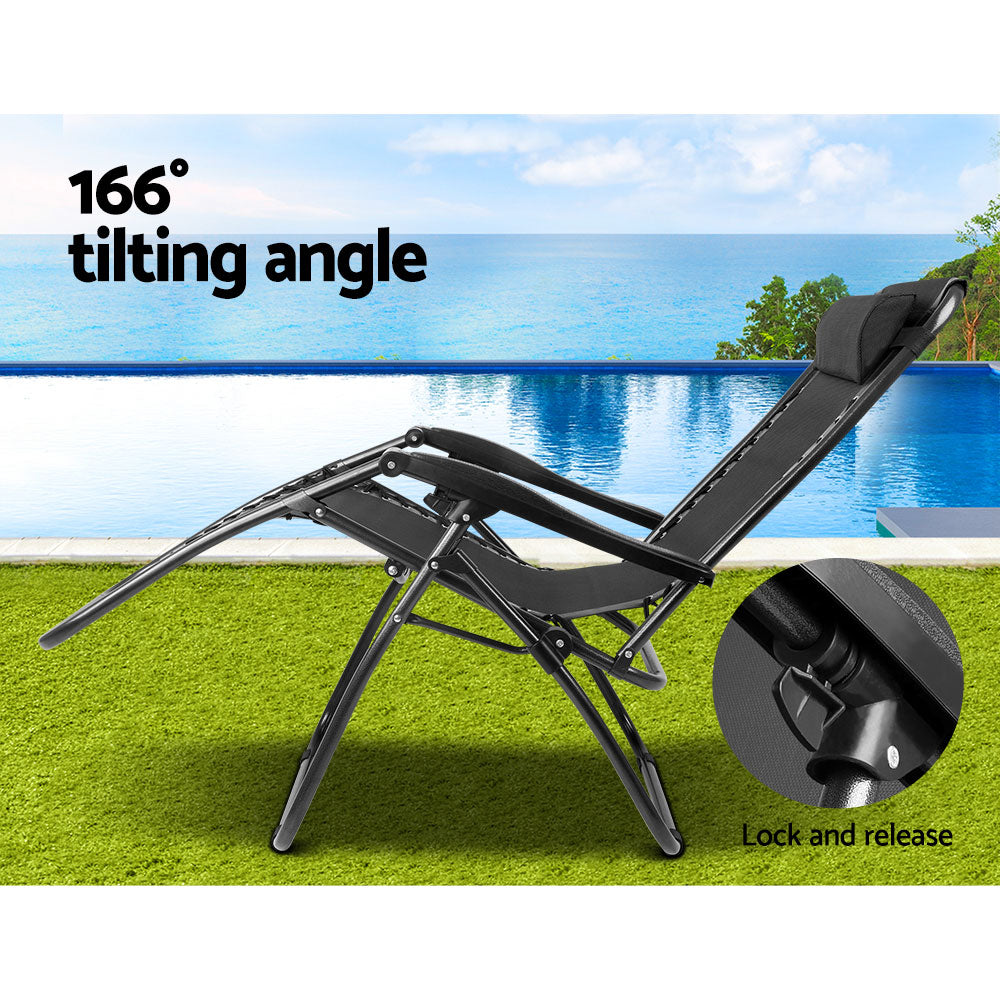 Atlas Zero Gravity Reclining Chairs – Black – Set of 2