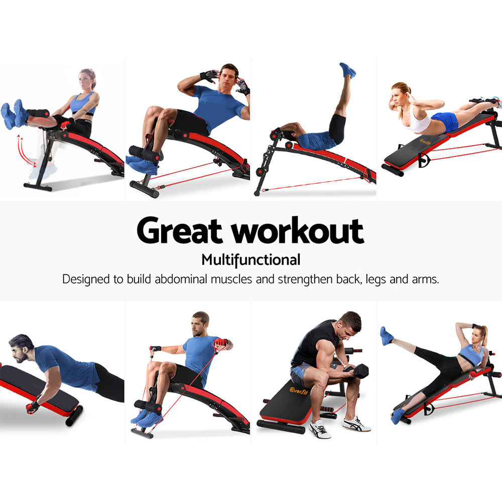 Ascent Foldable Sit-Up Bench – Black – Multi-Function