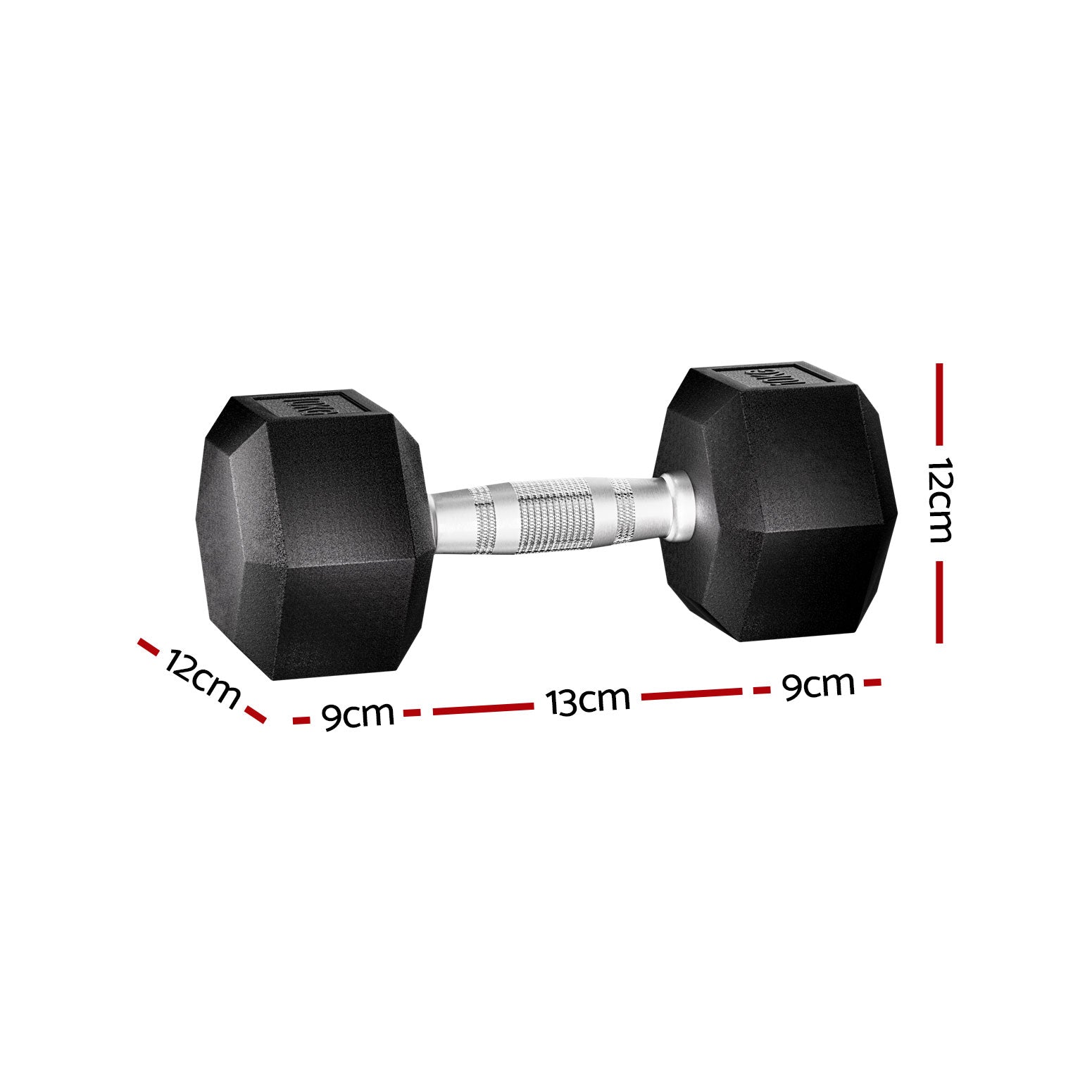 Linden Hex Dumbbells – Black & Silver – 20kg Set