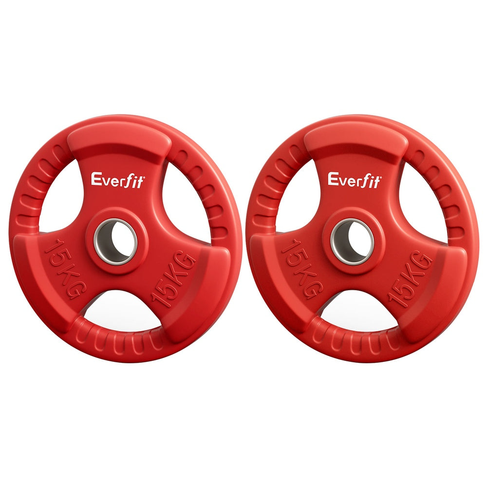 Weight Plates Olympic 15kgx2 Dumbbell Barbell Plate Weight Lifting Home Gym Red