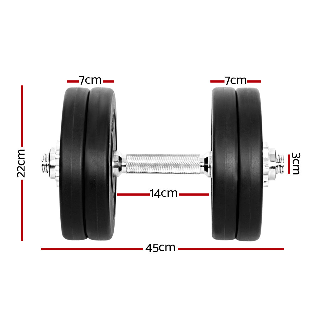 Everfit Dumbbell Weight Set – Black – 25 kg