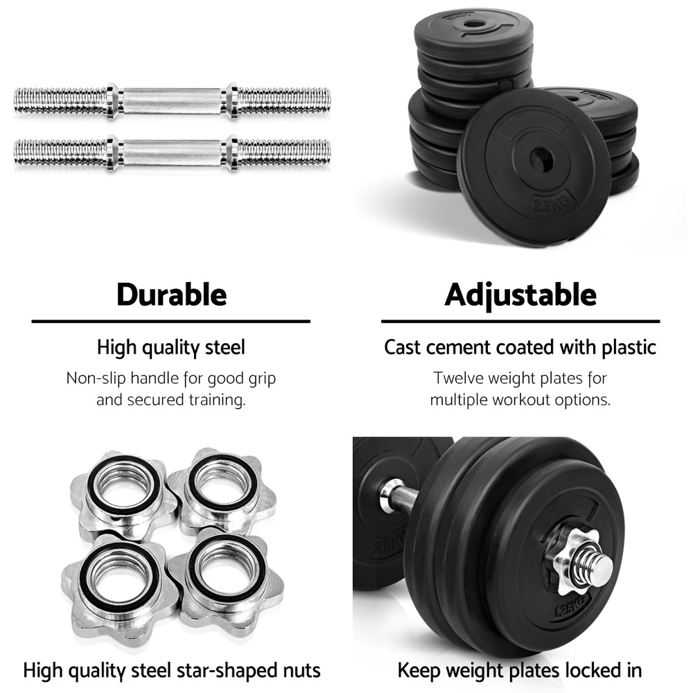 Titan 30kg Dumbbell Set – Black – 30kg