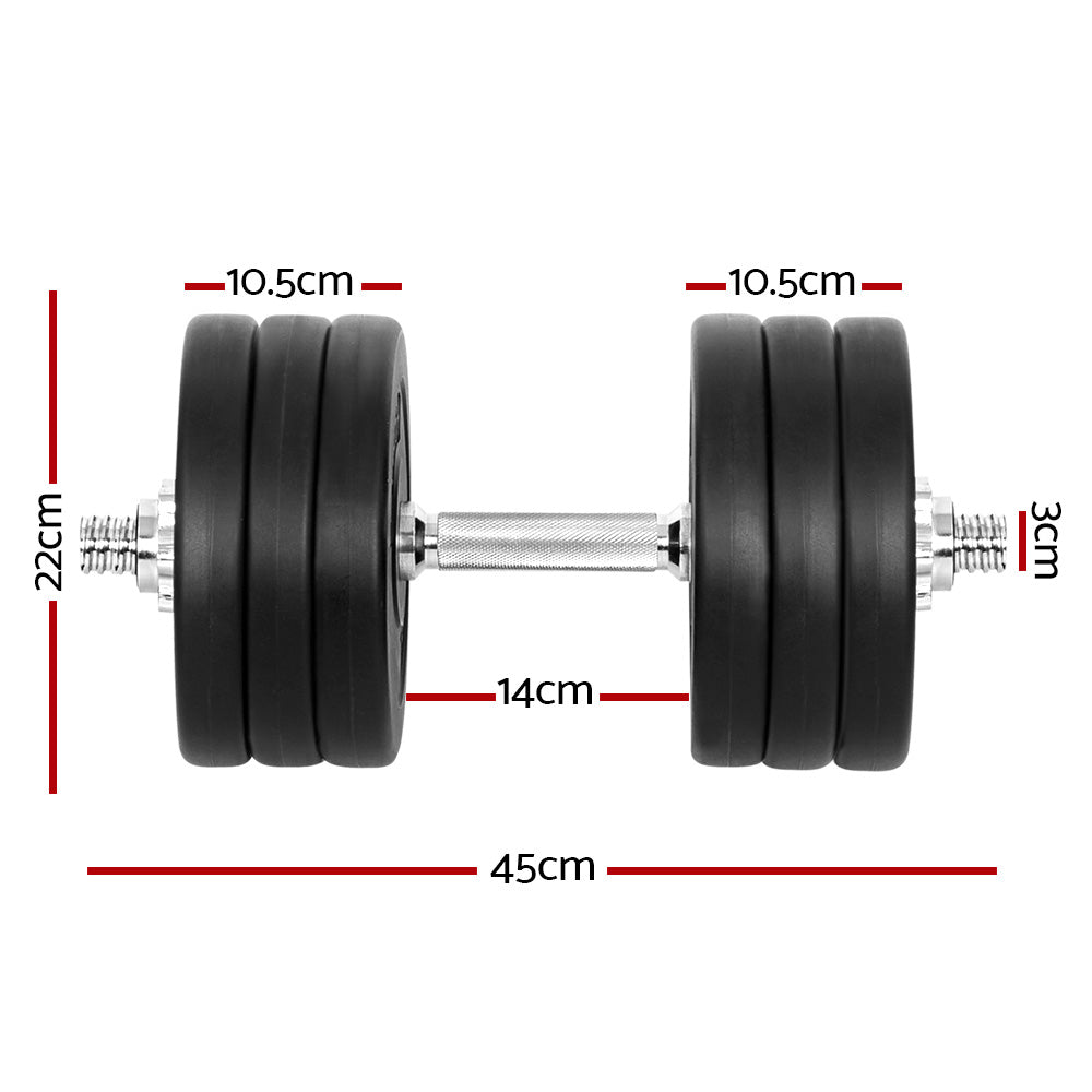 Everfit Dumbbell Weight Set – Black – 35 kg