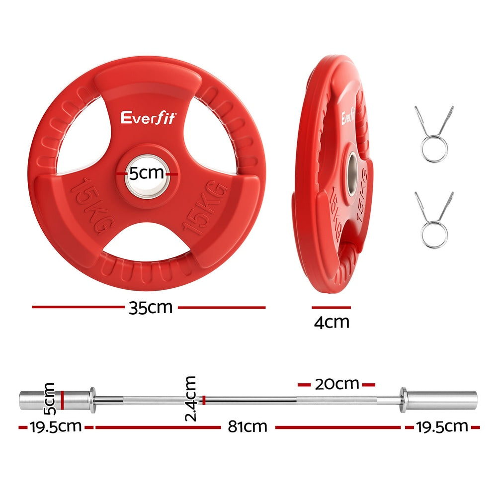 Titan Olympic Training Barbell Set – Red – 36kg
