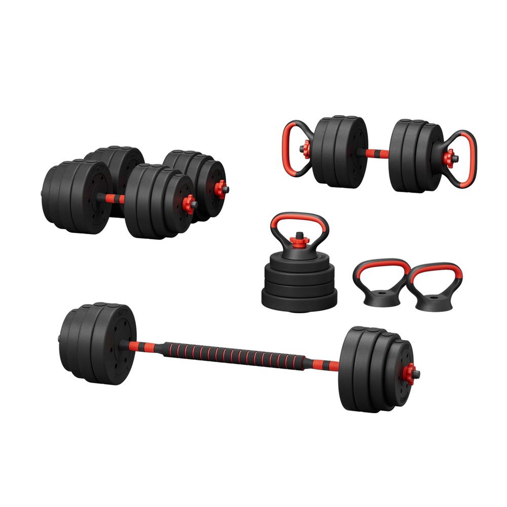 Linden 40kg Adjustable Dumbbells Set Kettle Bell Weight Plates Barbells Gym