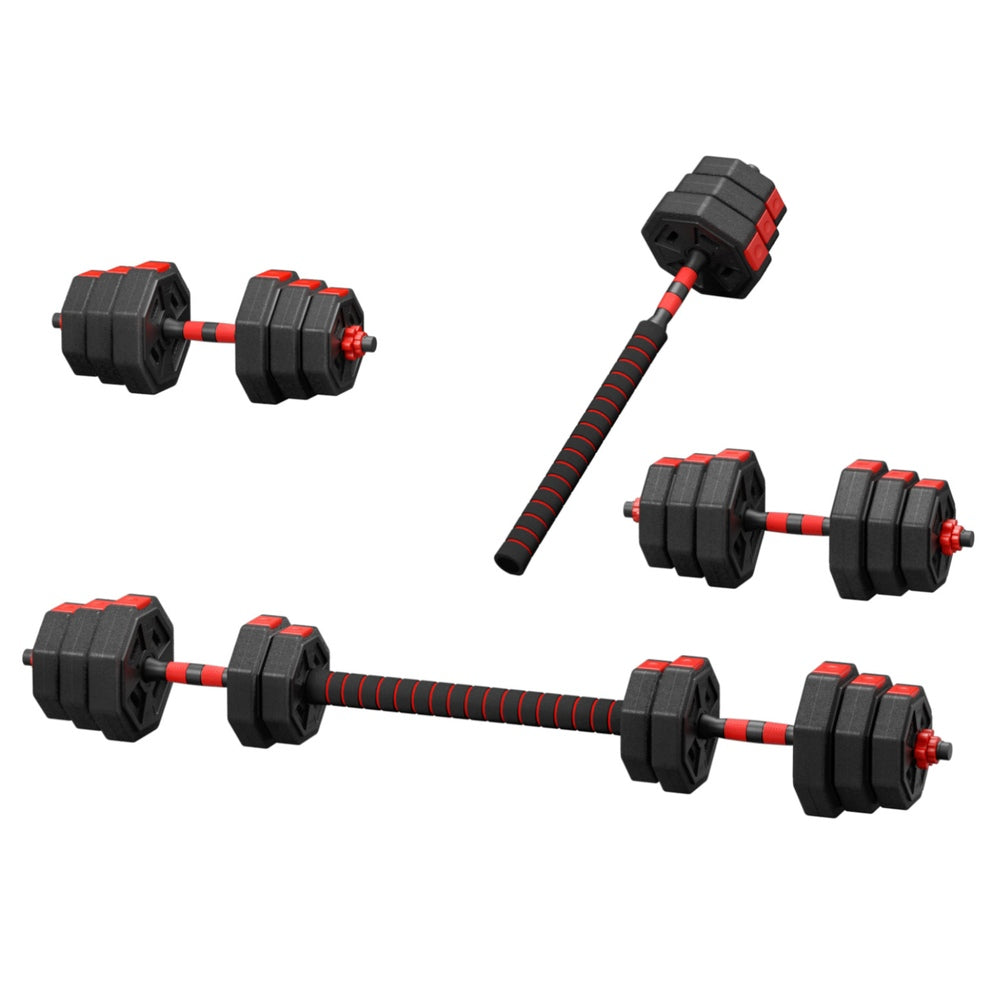 Arlo 20kg Adjustable Dumbbell Barbell Set Weight Plates Home Workout