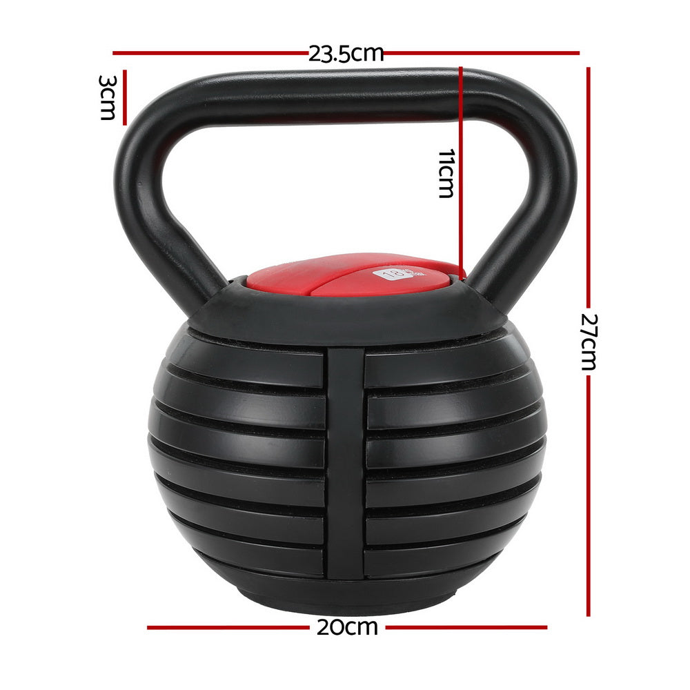 Haven Adjustable Kettlebell Set – Black & Red – 18kg
