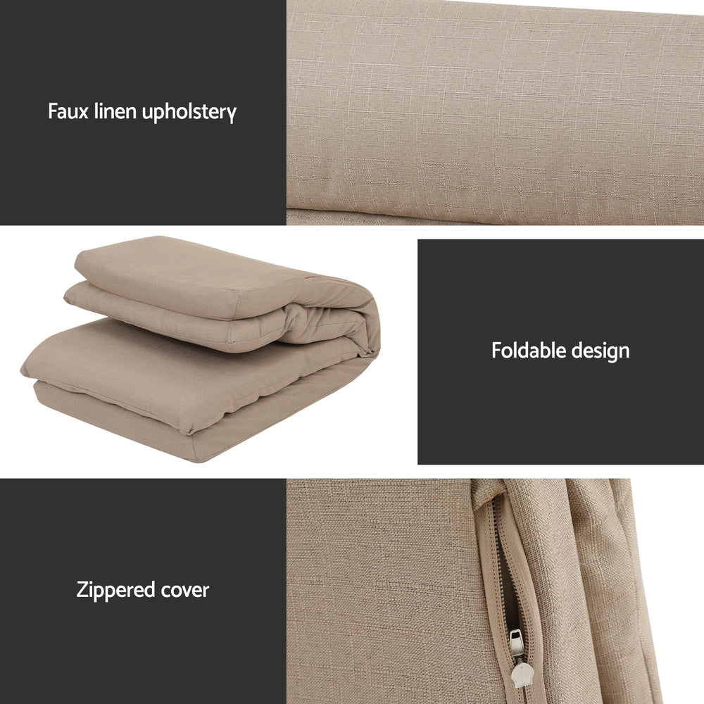 Mira Floor Chair Sofa – Beige Linen – Single Seater