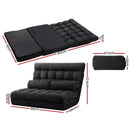 2-seater Suede Lounge Sofa Bed - Charcoal