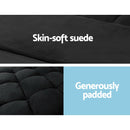 2-seater Suede Lounge Sofa Bed - Charcoal