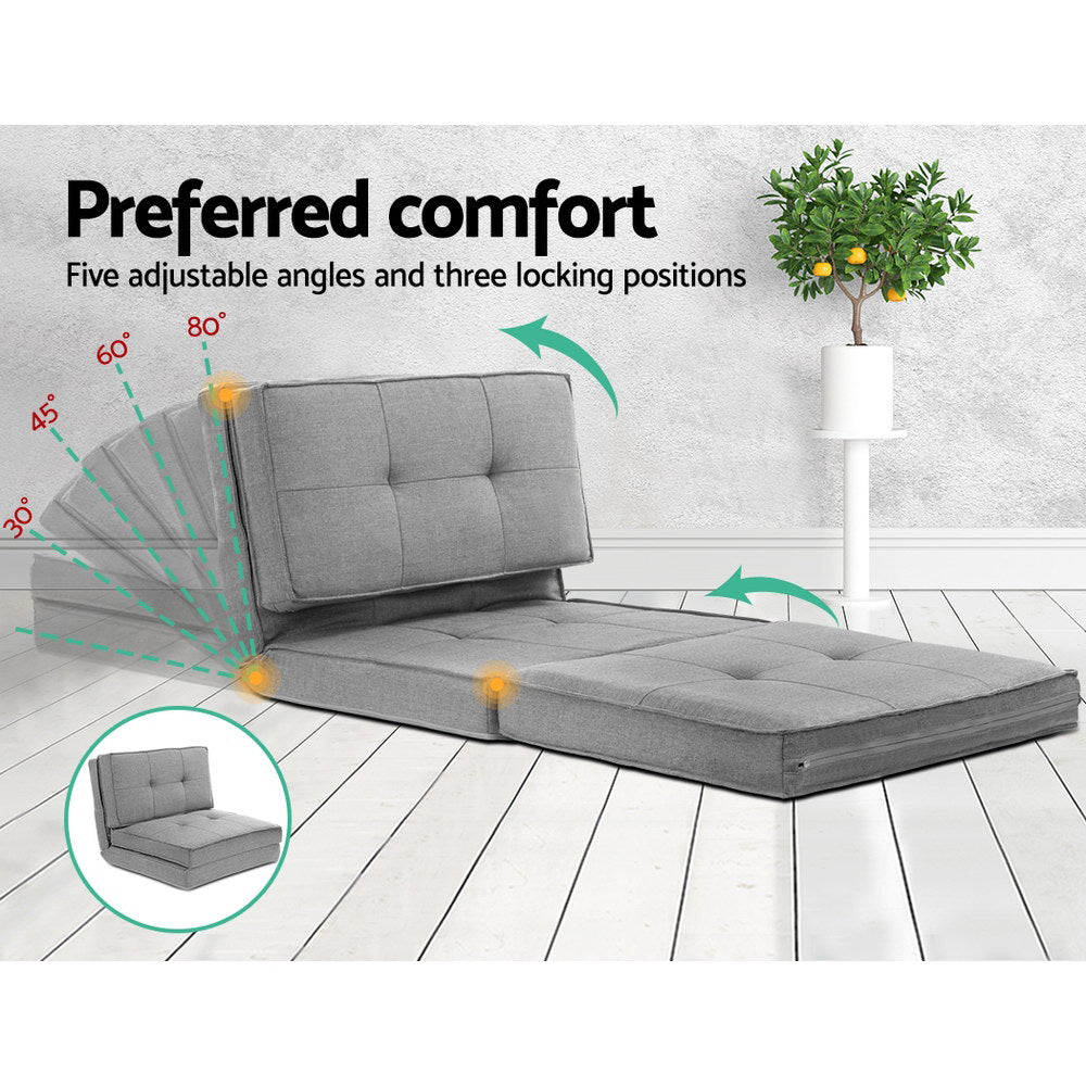 Celeste Floor Sofa Bed – Light Grey – Single