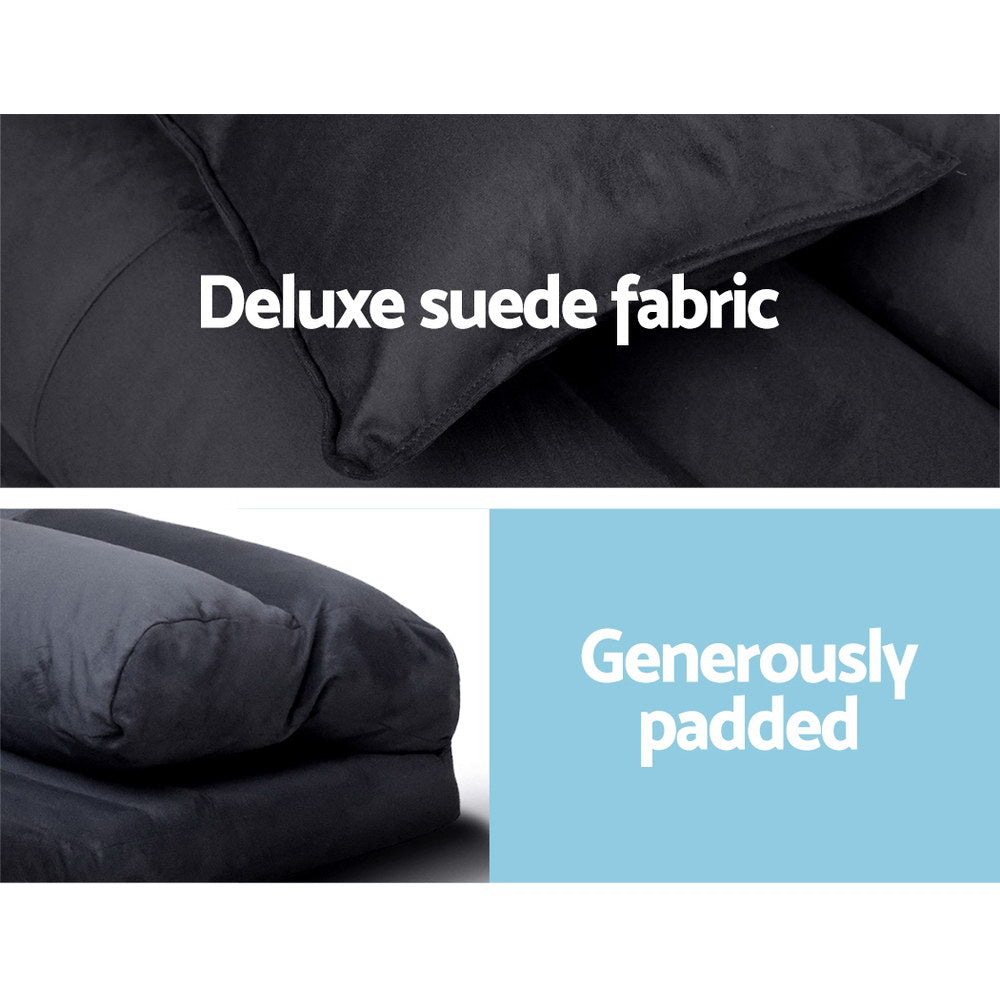 Fiesta Floor Lounge Sofa Bed – Charcoal – 2 Seater