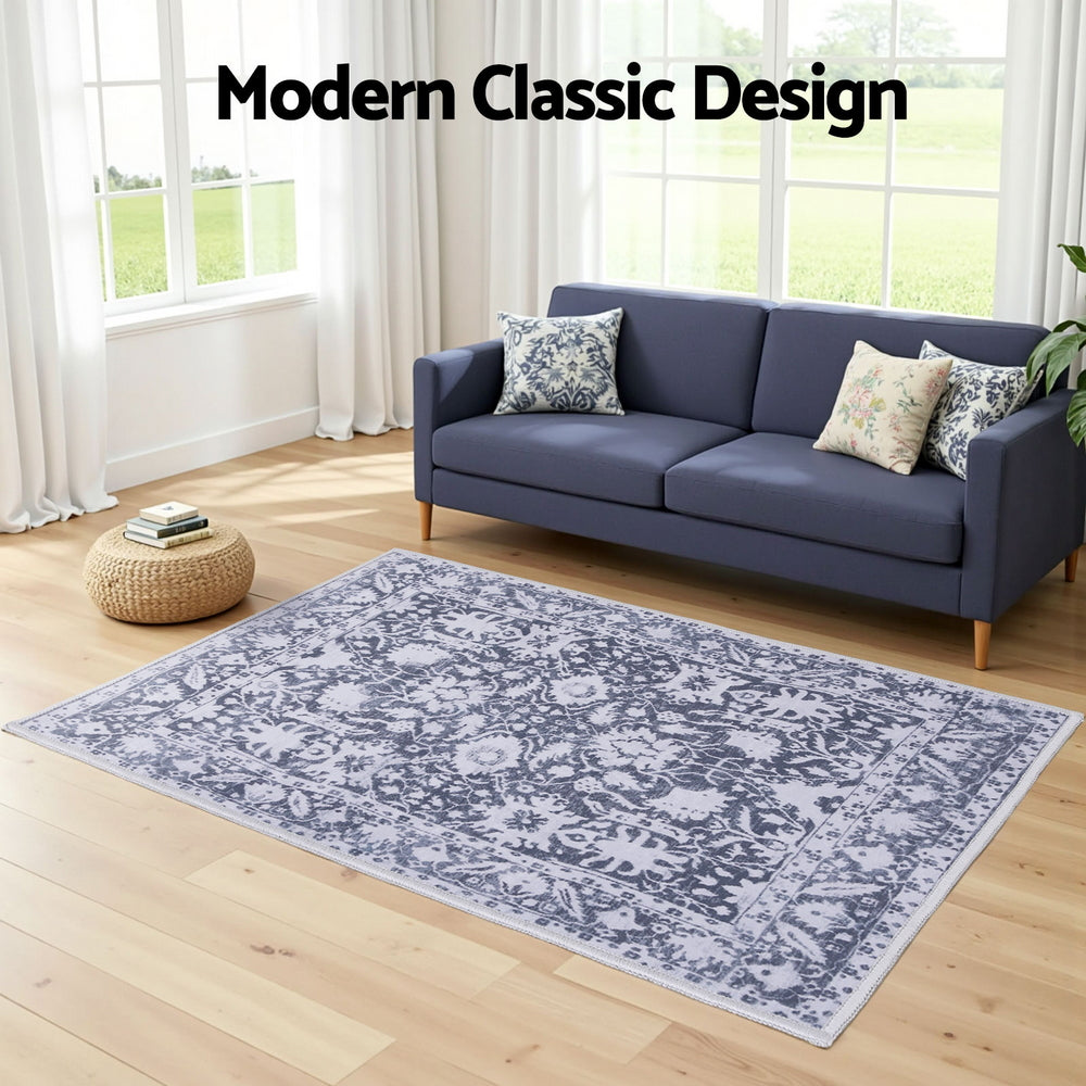 Kairo Velvet Floor Rug – Grey – 120 x 170 cm