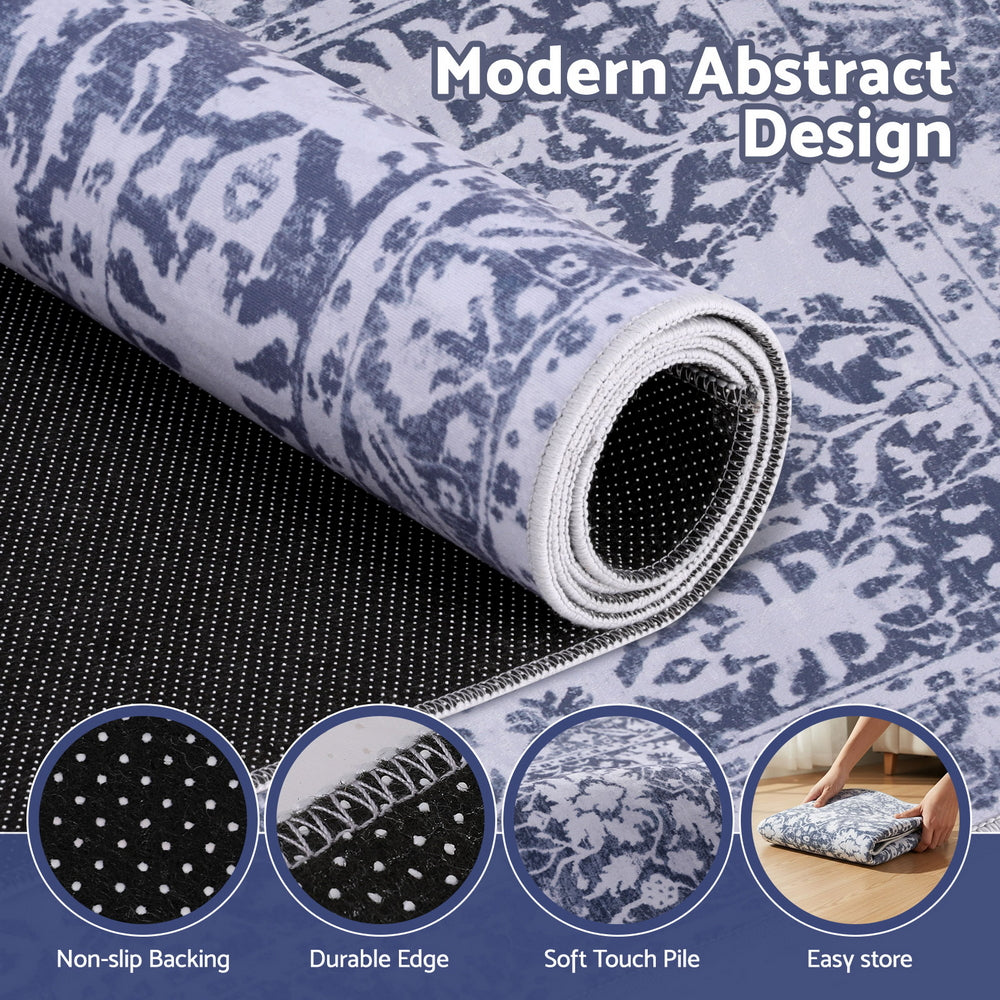 Kairo Velvet Floor Rug – Grey – 120 x 170 cm