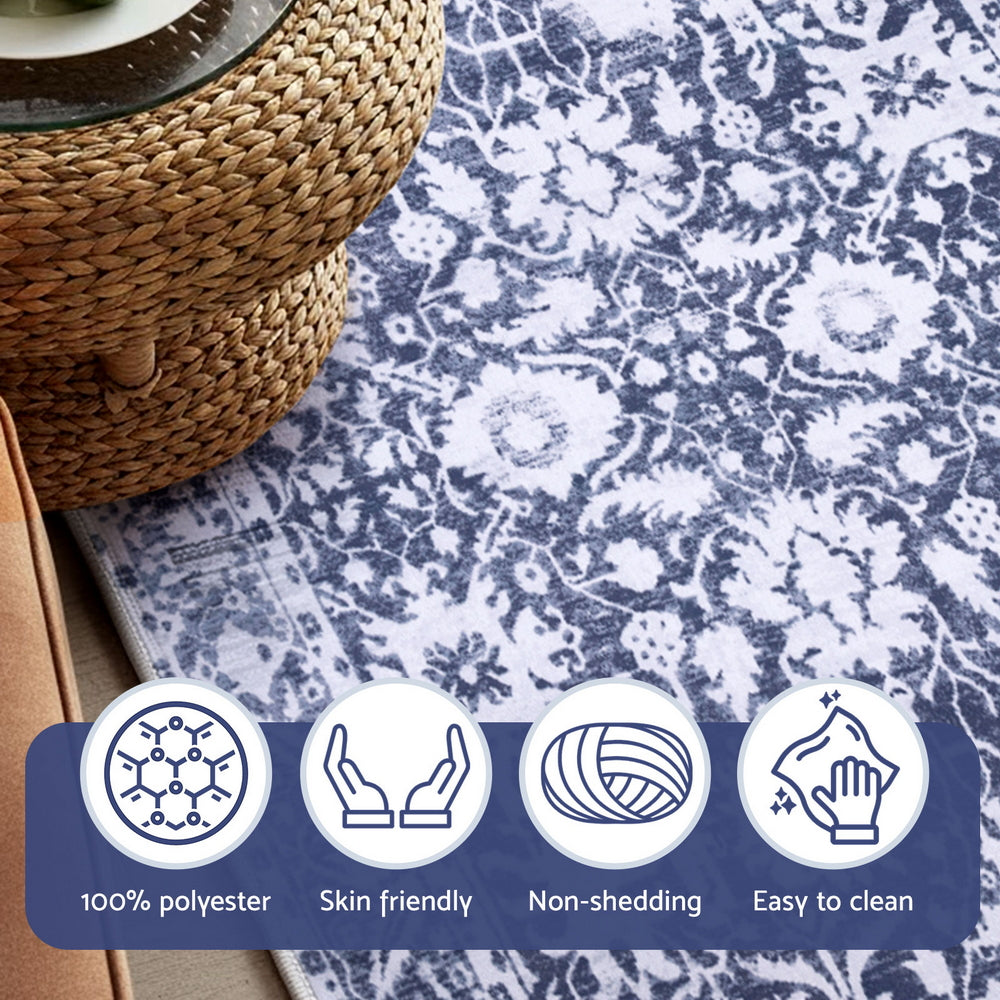 Kairo Velvet Floor Rug – Grey – 120 x 170 cm