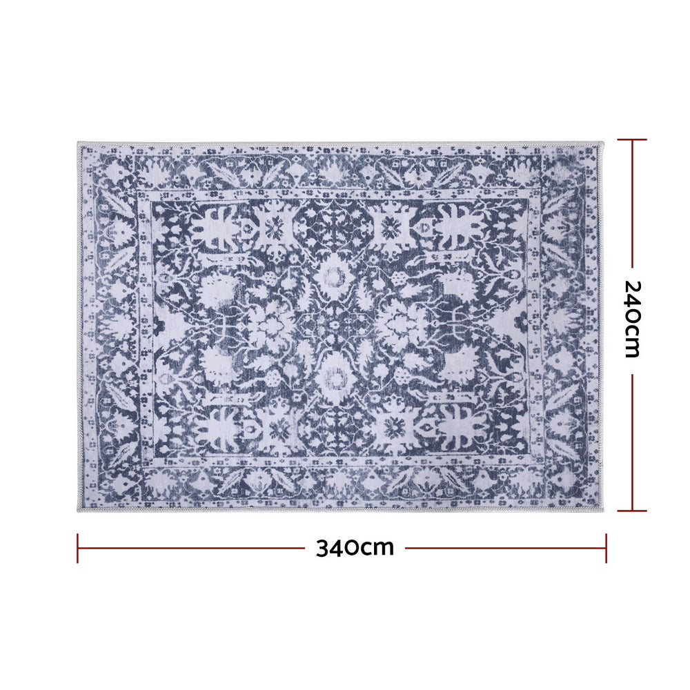 Serano Velvet Floor Rug – Grey – 240 x 340 cm