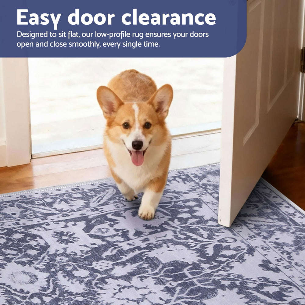 Serano Velvet Floor Rug – Grey – 240 x 340 cm