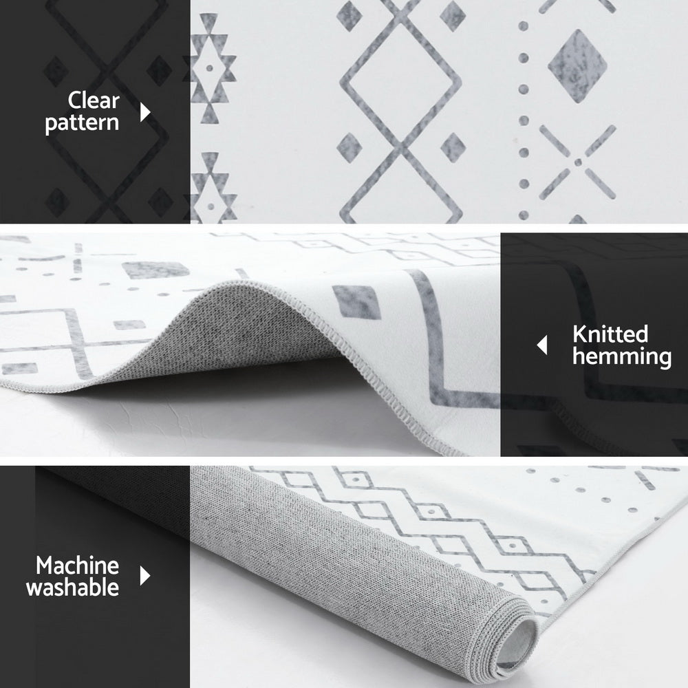 Elara Plush Area Rug – White – 120 × 160 cm