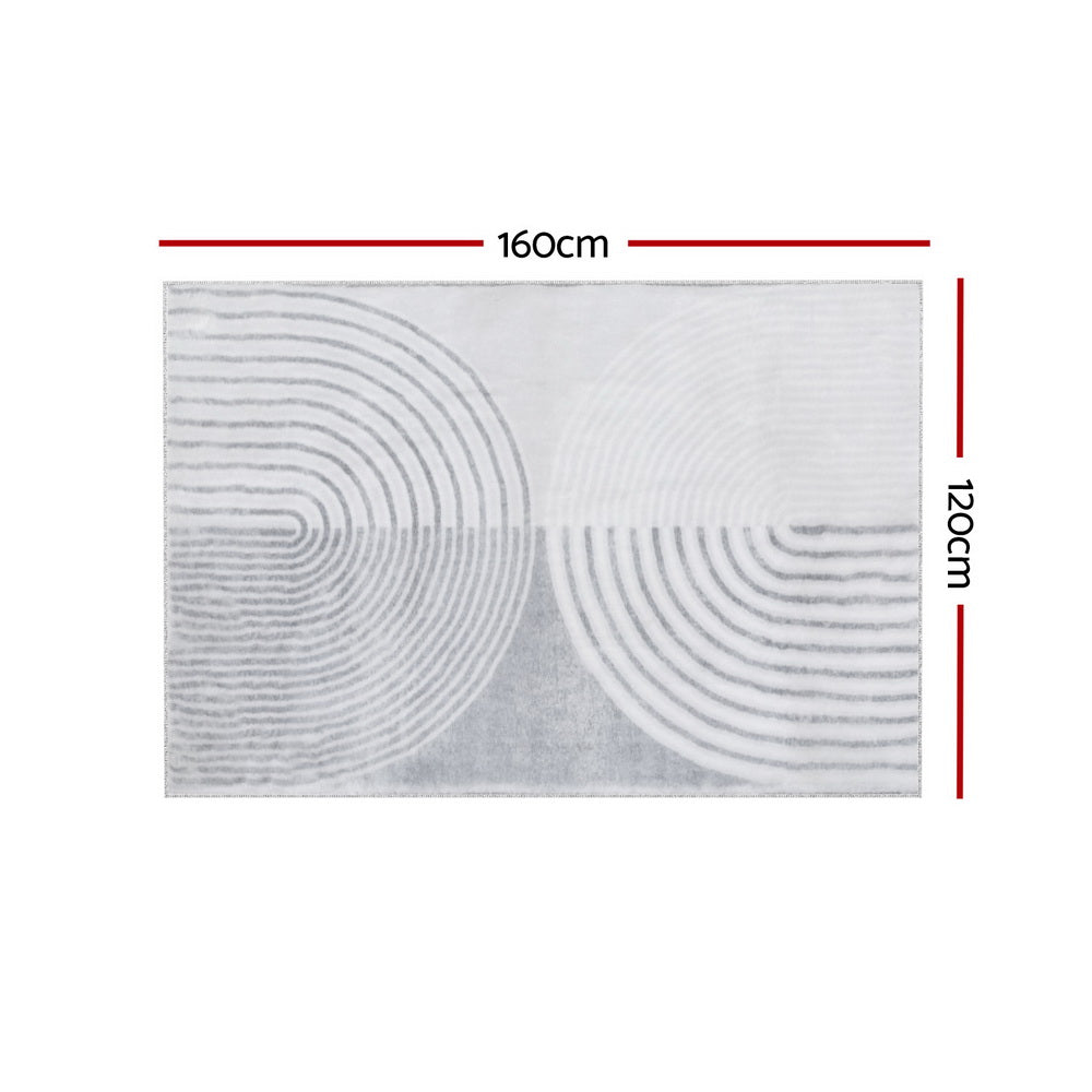 Ember Plush Area Rug – White – 120 × 160 cm