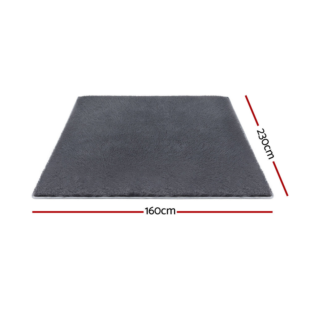 Luxe Shaggy Area Rug – Grey – 160 x 230 cm