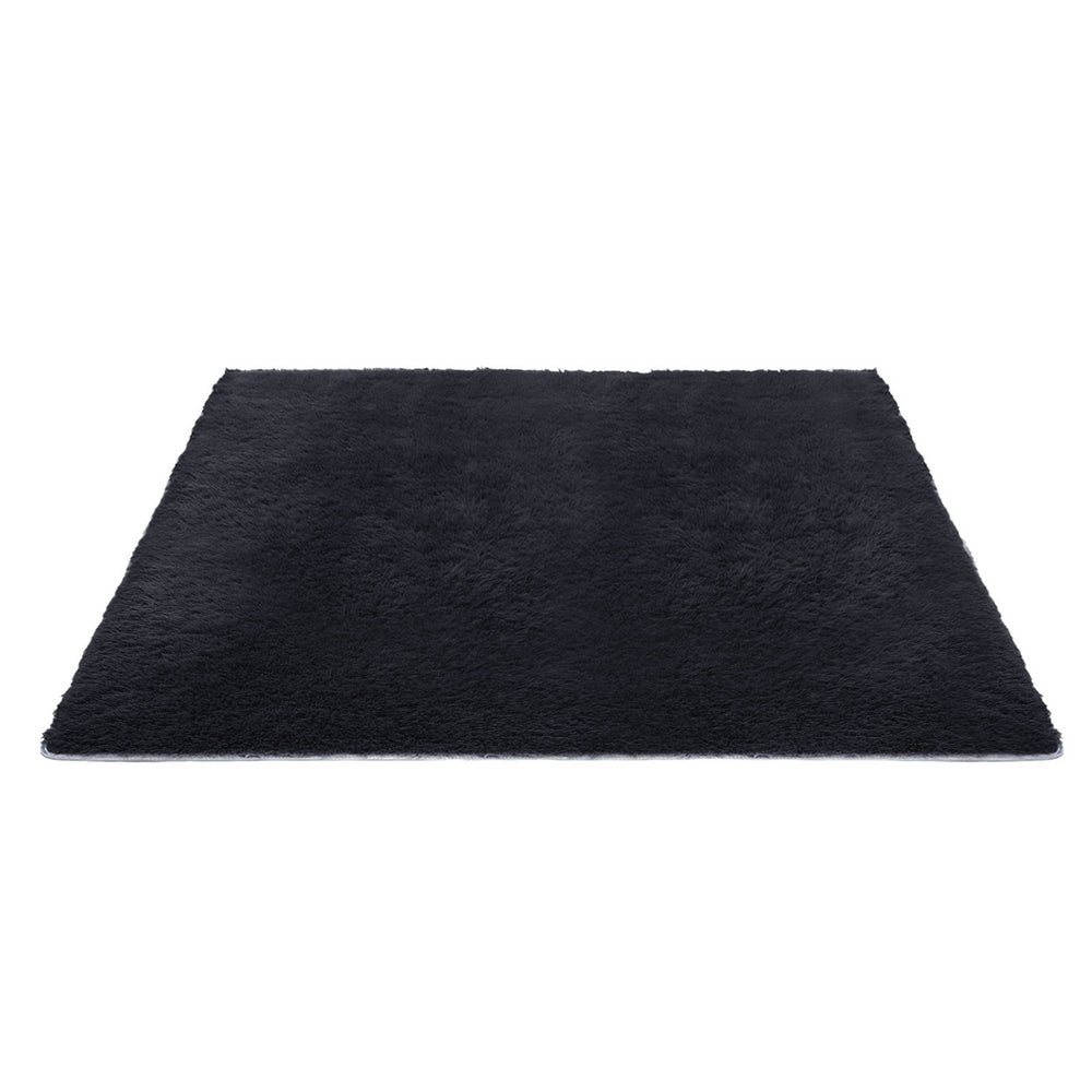 Luxe Shaggy Area Rug – Black – 200 x 290 cm