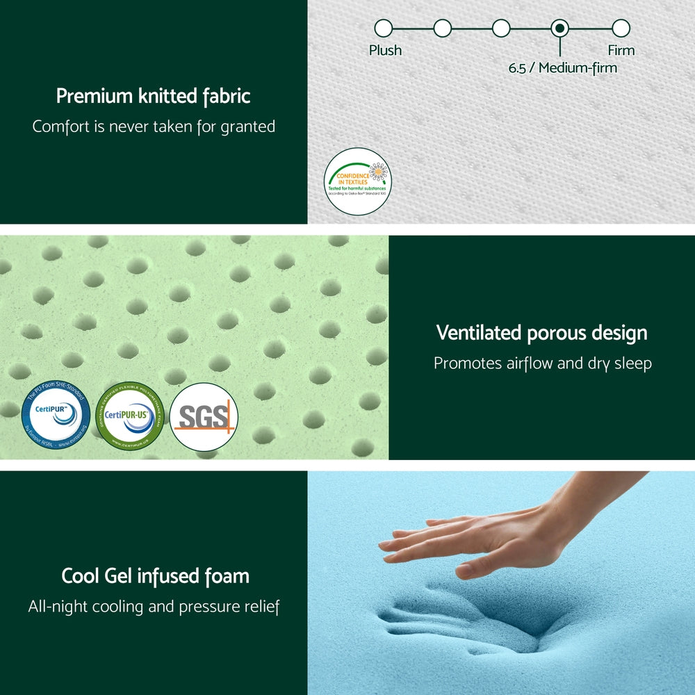 Soothe Gel Foam Mattress – White – King Single