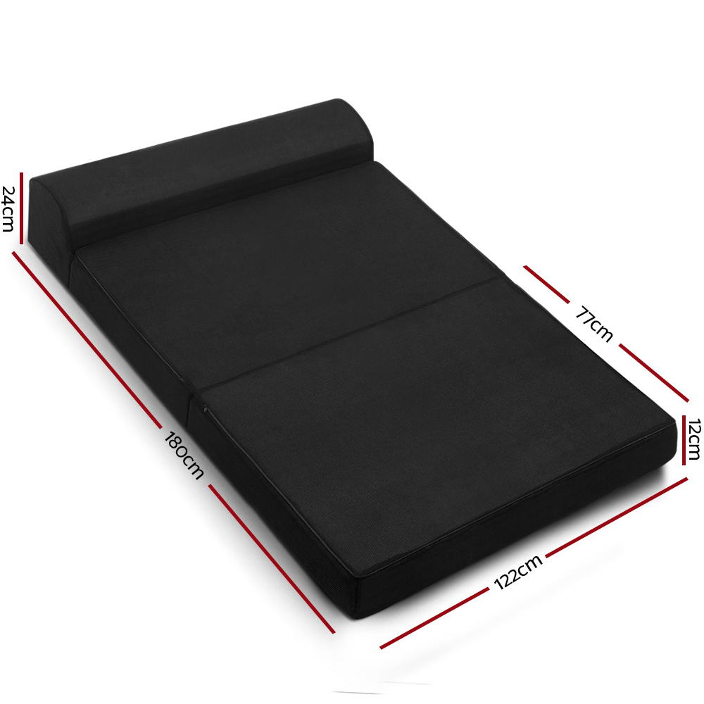 Aerial Folding Memory Foam Mattress – Black – Double