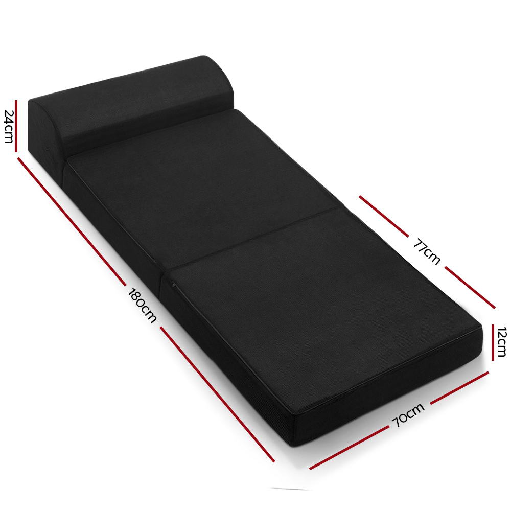 Breeze Folding Memory Foam Mattress – Black – Single