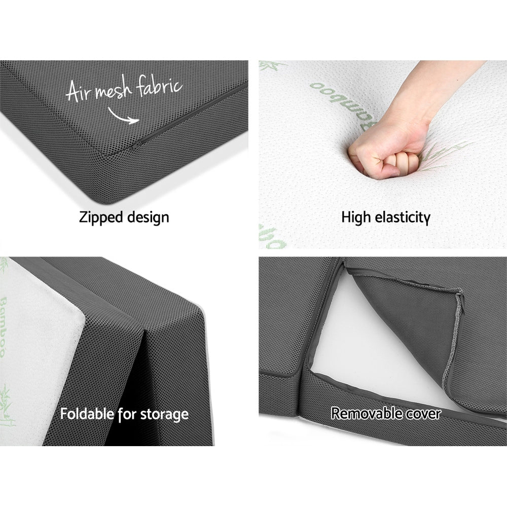 Serene Folding Memory Foam Mattress – Black – Kids