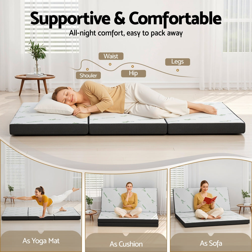 Valencia Bamboo Memory Foam Mattress – Black – Queen